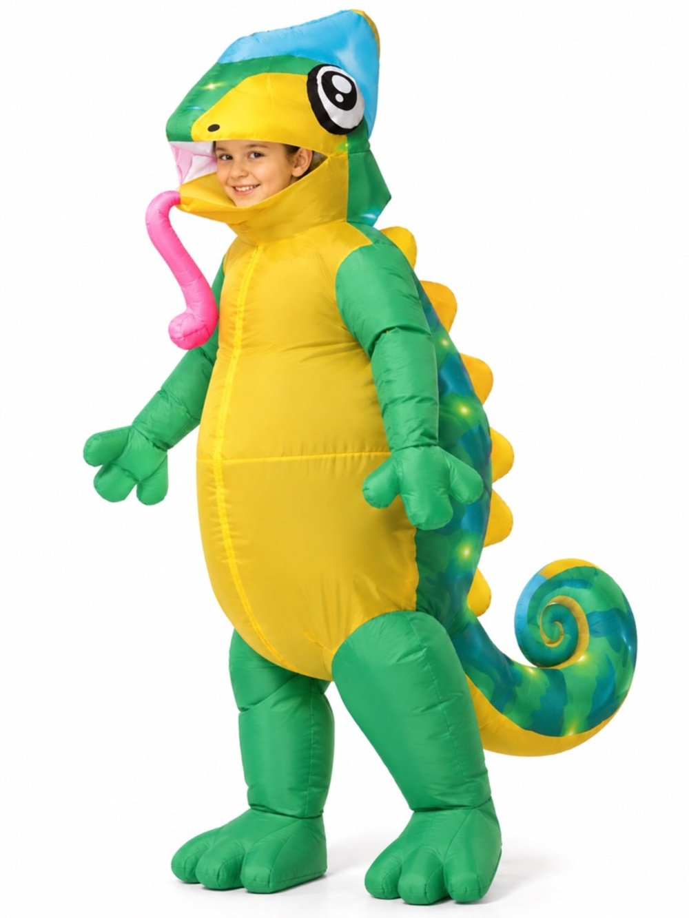 Kids Puff Me Up Chameleon Inflatable Halloween Costume | Size 7-10 | AS IS